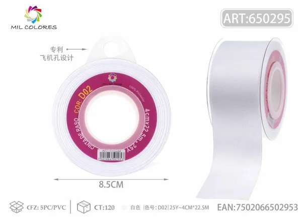 Cinta de raso 4.0cm/25Y D2 blanco