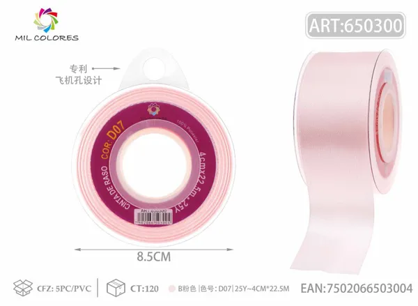 Cinta de raso 4.0cm/25Y D7 B rosa