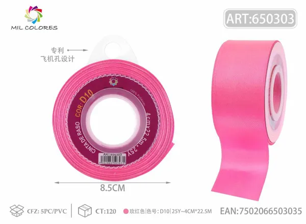 Cinta de raso 4.0cm/25Y D10 rosa magenta