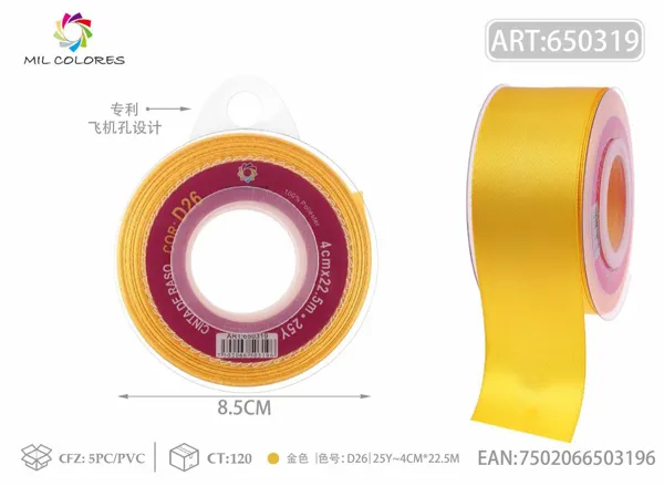 Cinta de raso 4.0cm/25Y D26 112 dorado