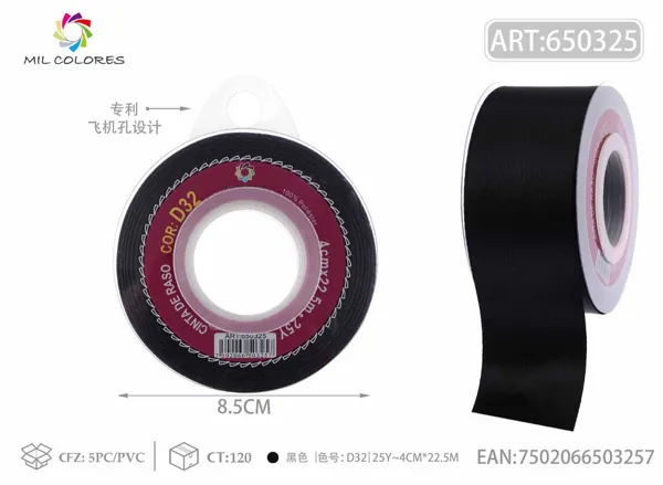 Cinta de raso 4.0cm/25Y D32 negro