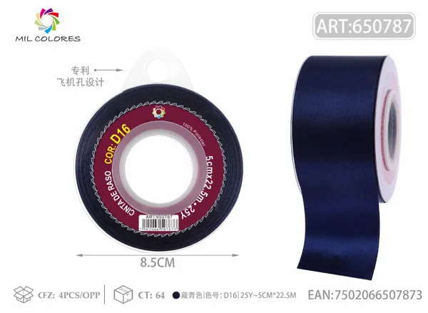 Cinta de raso 5.0cm/25Y D16 azul marino