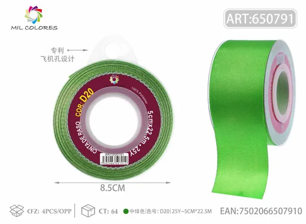 Cinta de raso 5.0cm/25Y D20 verde medio