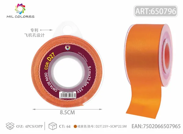 Cinta de raso 5.0cm/25Y D27 naranja