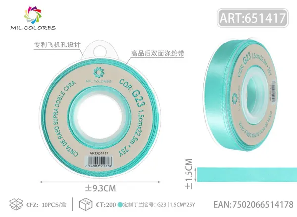 Cinta de poliéster de doble cara de alta calidad 1.5cm*25y G23 - Personalizado Ding Lan