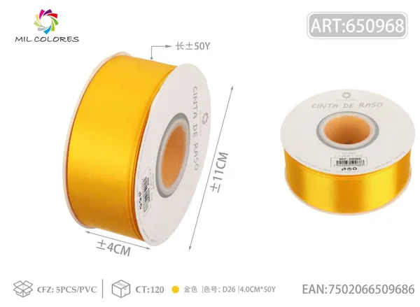 Cinta de raso 4.0cm/50Y D26-dorado