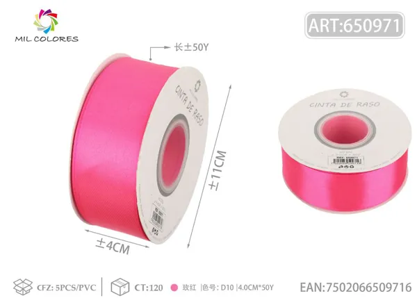 Cinta de raso 4.0cm/50Y D10-fucsia