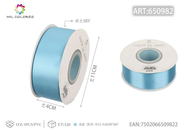 Cinta de raso 4.0cm/50Y D13 azul claro