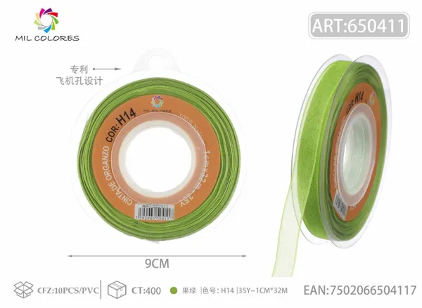 Cinta de gasa coreana 1.0/35Y H014 verde manzana
