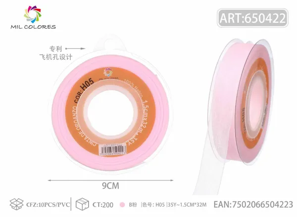 Cinta de gasa coreana 1.5cm/35Y H005 rosa B