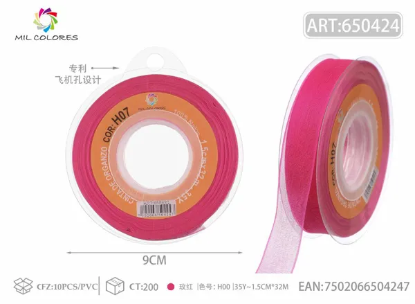 Cinta de gasa coreana 1.5cm/35Y H007 fucsia