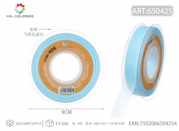 Cinta de gasa coreana 1.5cm/35Y H008 azul B