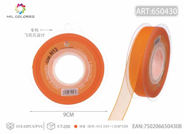 Cinta de gasa coreana 1.5cm/35Y H013 naranja