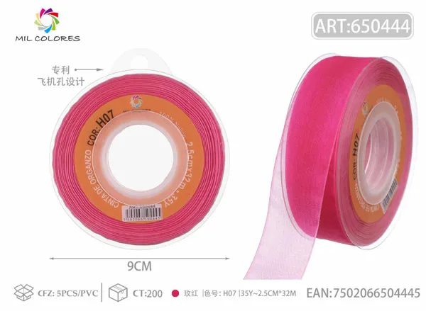 Cinta de gasa coreana 2.5cm/35Y H007 fucsia
