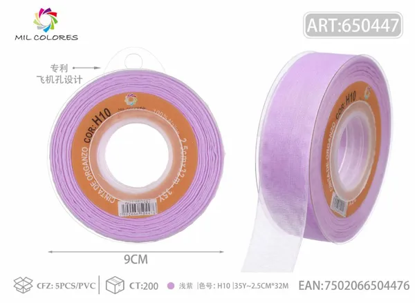Cinta de gasa coreana 2.5cm/35Y H010 lila claro