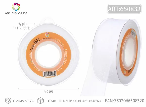 Cinta de gasa coreana 4.0cm/35Y H001 blanco