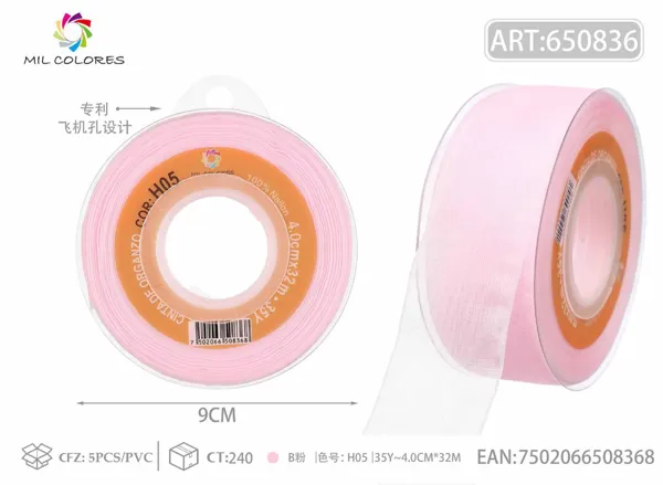 Cinta de gasa coreana 4.0cm/35Y H005 rosa B
