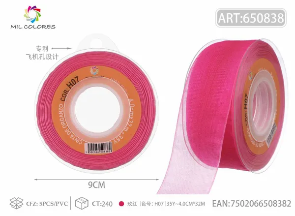 Cinta de gasa coreana 4.0cm/35Y H007 fucsia