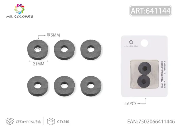 Anillos magnéticos negros 21*7*5mm ±6pcs