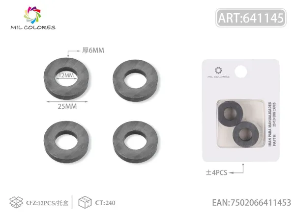 Anillos magnéticos negros 25*12*5mm ±4pcs