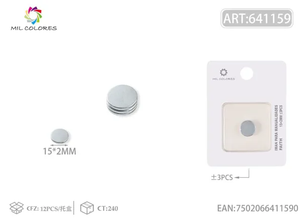 Imanes redondos de alta potencia 15*2mm ±3pcs