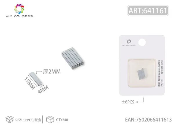 Imanes rectangulares de alta potencia 15*4*2mm ±6pcs