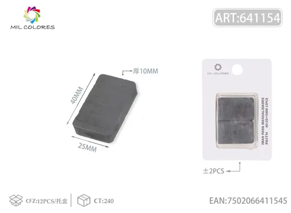 Imanes rectangulares 40*25*10mm 2pc negro