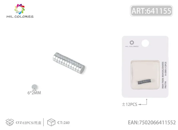 Imanes redondos de alta potencia 6*2mm ±12pcs