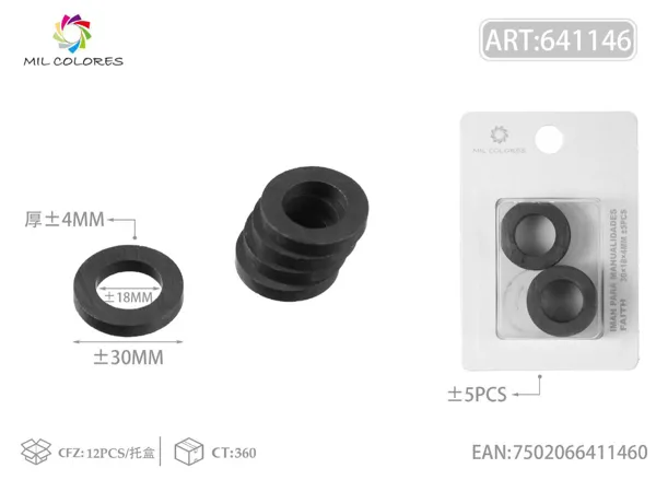 Anillos magnéticos negros 30*18*4mm ±5pcs