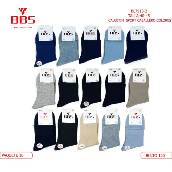 Calceta sport caballero colores