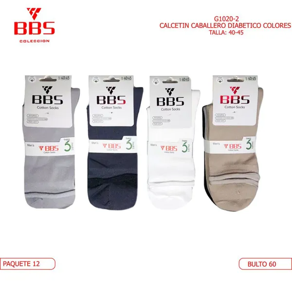 CALCETIN CABALLERO DIABETICO COLORES
