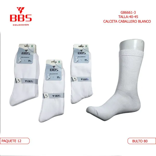 Calcetin caballero blanco