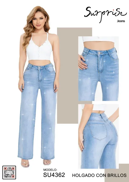 Jeans Holgados con Brillos-SU4362