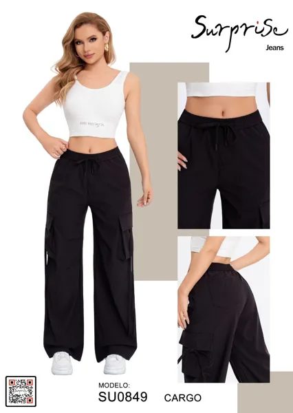 Pantalones cargo de mujer-SU0849