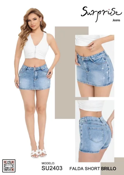 Falda Short con Brillo Surprise-SU2403