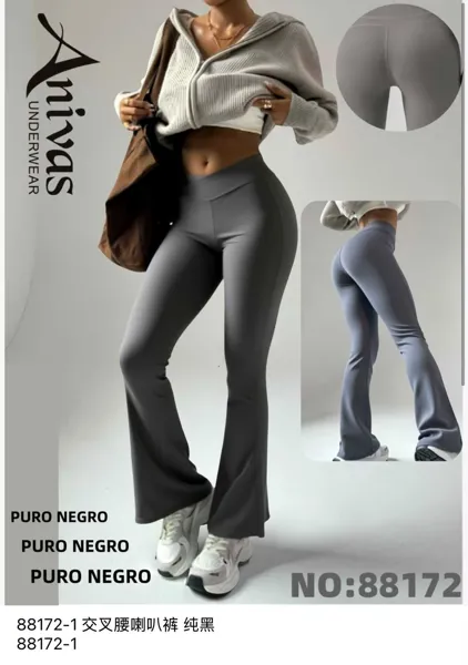 Pantalones acampanados de cintura cruzada-88172-1