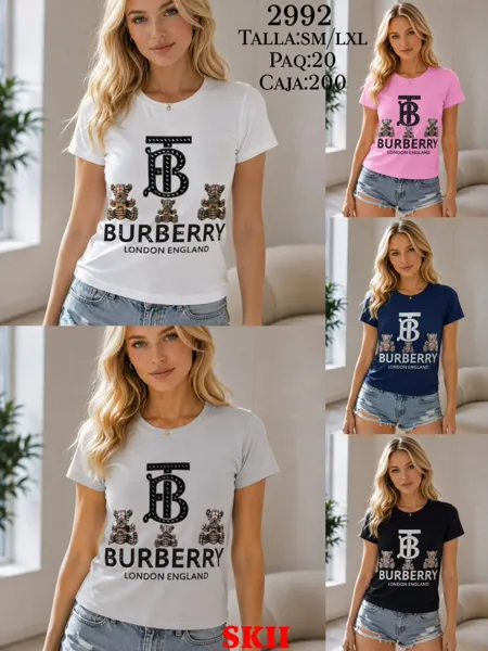 Playera de mujer con estampado de logo y osos-2992