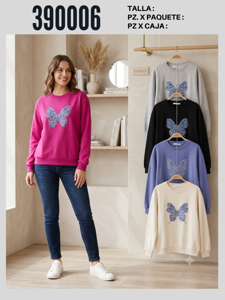 Sudadera con estampado de mariposa-MAN-390006