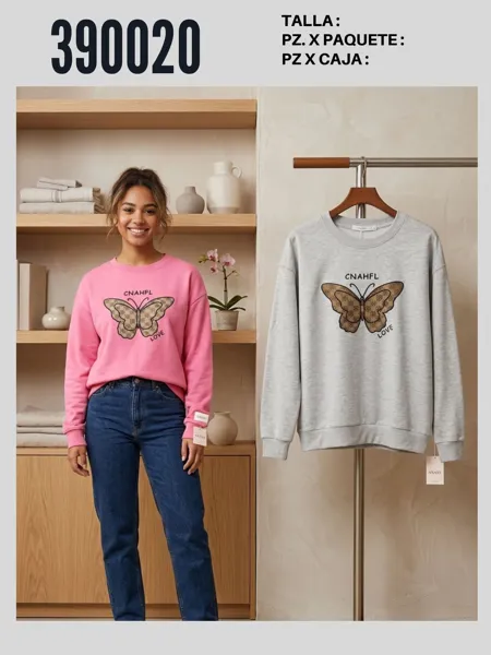 Sudadera estampada de mariposa-MAN-390020