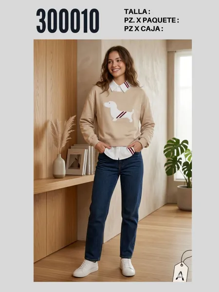 Sudadera de mujer con estampado de perro salchicha-MAN-300010