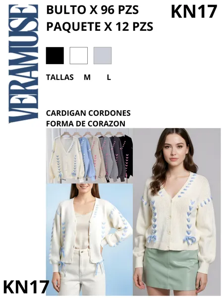 Cardigan Oversize con Moños-KN17