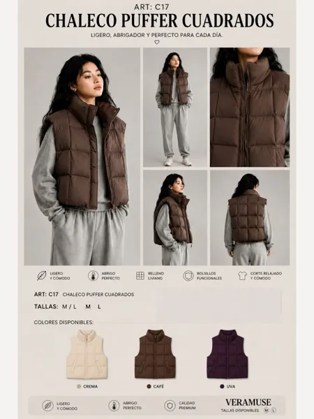 Chaleco Puffer Cuadrados-C17