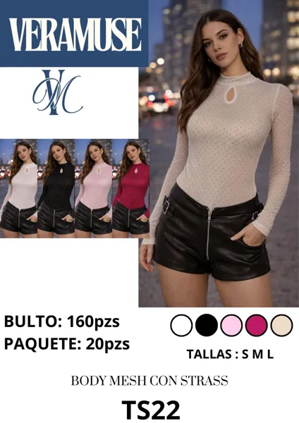 Body de Malla con Strass-TS22