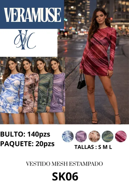 VESTIDO MESH ESTAMPADO-SK06