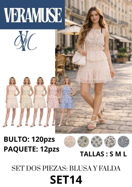Conjunto de Blusa y Falda-SET14