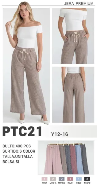 Pantalones de Cuadros Anchos-PTC21