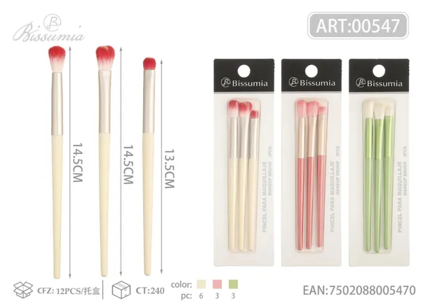 set de 3 brochas de maquillaje en forma de flor
