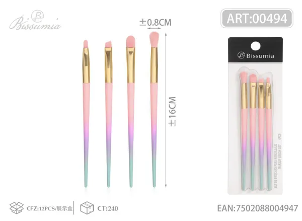 set de 4 brochas de maquillaje degradado