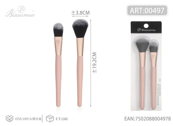 set de 2 brochas de maquillaje