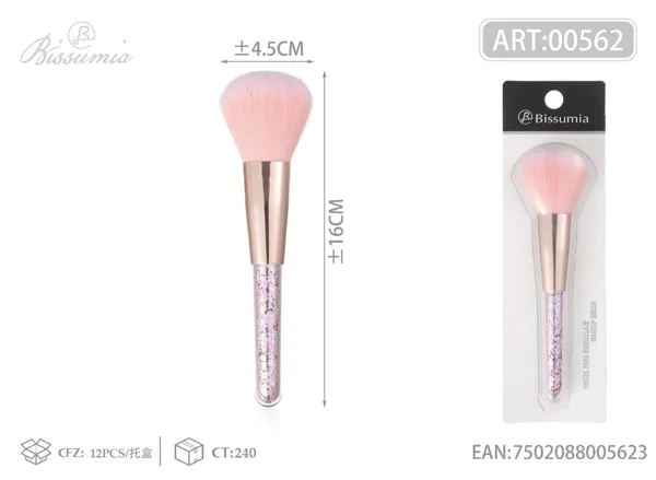 brocha de maquillaje individual con relleno rosa (grande)